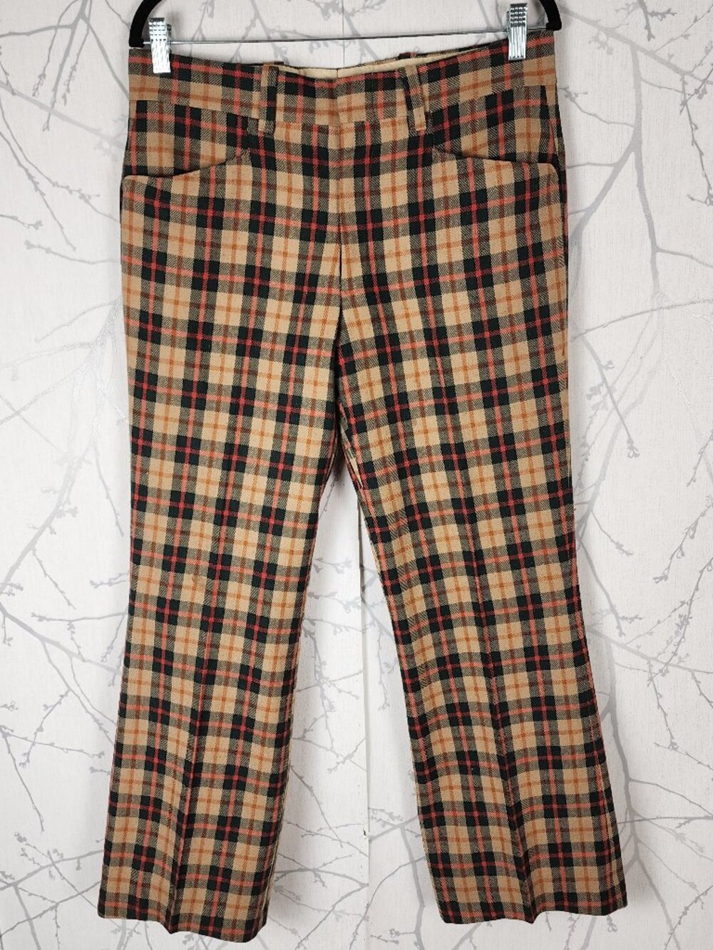 Tip Top VTG Plaid 35% Wool High Rise Straight Leg Trousers